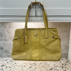 Coach EUC Yellow Perforated Shoulder Bag w/Hangtag